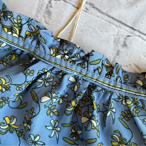 Max Studio 2X Top NWT NEW Micro Floral Top Blue Blouse Loose Cottagecore Peasant - Picture 12 of 12